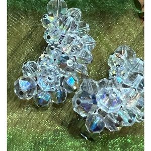 Faux crystal Vintage clip earrings.  Beautiful